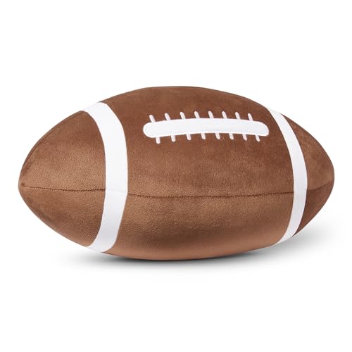 Amazon Basics NFL American Football Plüschtier Kissen, Sport-Style Spielzeug Stofftier für Bett oder Sofa, Kinderzimmer Deko, Braun