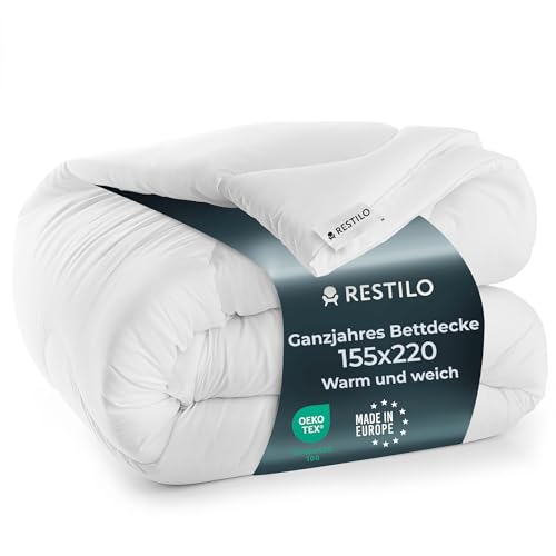 RESTILO Bettdecke 155x220 cm Ganzjahresdecke Steppdecke Antiallergisch Inez