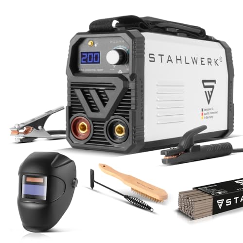 STAHLWERK Elektroden-Schweißgerät ARC 200 MD – Vollausstattung – MMA/E-Hand bis 200 A, flexibel einsetzbar ohne Gas, kompakt, Smartkühlung, Überhitzungsschutz, Hotstart-Automatik, Anti-Stick-Funktion