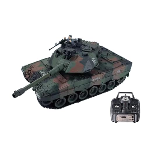 efaso Ferngesteuerter RC Panzer German Leopard 1:18 - Panzer ferngesteuert mit Schussfunktion, drehbarer Turm, Sound&Licht - German Leopard - mit Zusatz Akku