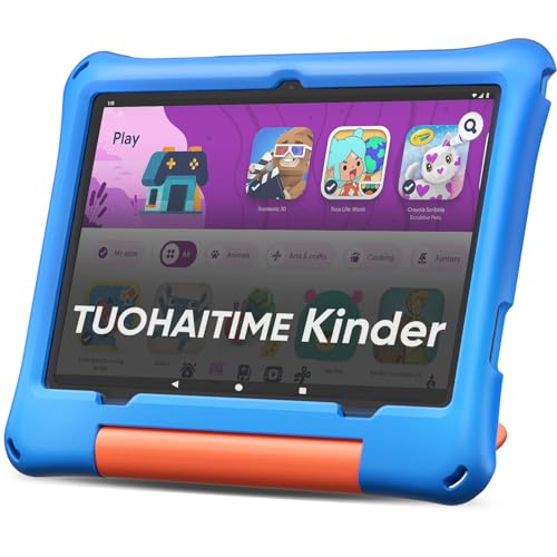 Kinder Tablet 10.1 Zoll Android 16 mit 30GB RAM+64GB ROM 2TB erweiterbar Tablet, Kindersicherung/Elternkontrolle,GPS, Face ID, Widevine L1, WiFi 6, Octa-Core Prozessor, Kids Tablet mit Eva Case (Blau)