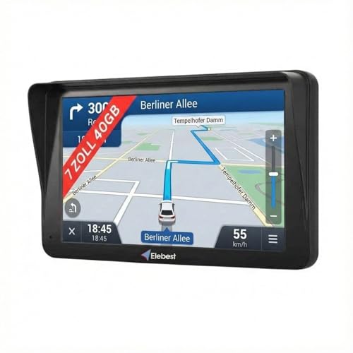 Elebest City 70A Navi – 7 Zoll (17,8 cm) GPS Navigationsgerät für Auto & Wohnmobil 2025 | 40GB Speicher, Bluetooth, Freisprecheinrichtung, Radarwarner, Europa-Karten mit lebenslangen Updates