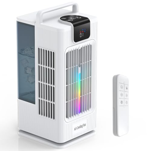 Klimaanlage Ventilator, 4 in 1 Tragbare Klimaanlage Luftkühler Ventilator mit Wassernebel Spray