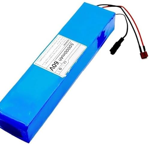 E-Bike Akku 60V 50Ah, Elektrofahrrad Batterie 60V 50Ah Wasserdichter PVC-Akku Mit Ladegerät Eingebauter BMS 16S2P E-Bike Battery Für 200W ~1200W Motor 60V 50Ah,XT60