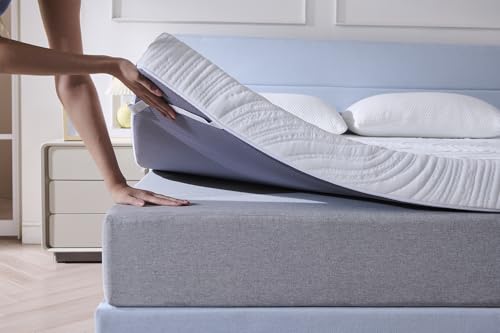 Hiimgo Gel Topper 90x200cm H3/H4, 7CM Höhe Kaltschaum Matratzentopper, Matratzen Topper 90x200 mit Waschbarer Bezug, für Bett Boxspringbett Schlafsofa