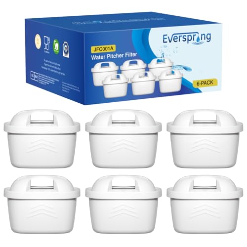 EVERSPRING Wasserfilter Kompatibel mit Brita Maxtra+, Maxtra Plus,Mavea,Anna Duomax,Filtration fur Kalkentfernung,Reduziert Verunreinigungen,6 Stück