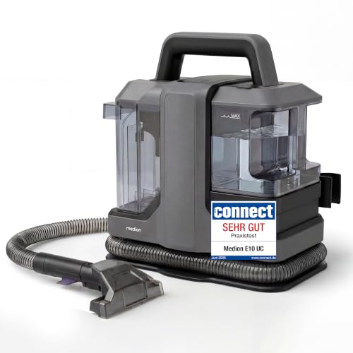 MEDION E10 UC Polsterreiniger Gerät Waschsauger (Nasssauger für Polster Teppiche Autositze, 750 Watt, Frisch und Schmutzwassertank, Fenster-Aufsatz, MD100122)