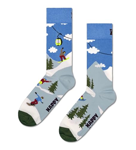 Happy Socks Snowboard Sock bunte Baumwollsocken mit lustigen Schnee Mustern