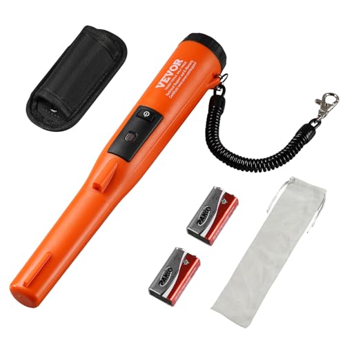 VEVOR Metalldetektor Pinpointer IP68 Komplett Wasserdichter Metallsuchgerät 11cm Erkennungstiefe Propointer Schatzsuche mit 3 Modi LCD/Ton/Vibration/Ton + Vibration 9V Batterie & Samtbeutel Inklusive