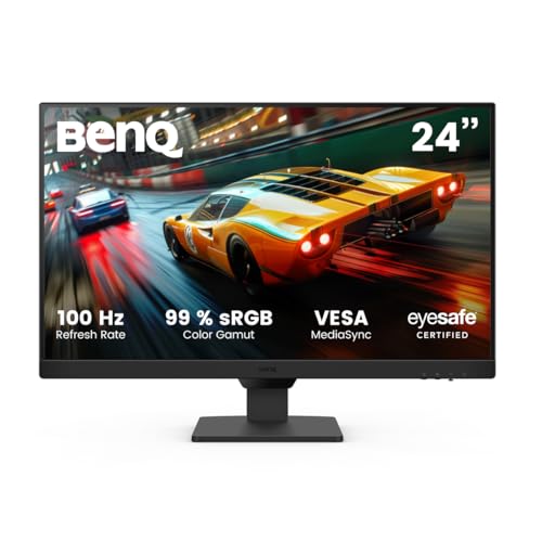BenQ GW2490E 24 Zoll Eye-Care Gaming Monitor, 100Hz, 1920x1080p, IPS, integrierte Lautsprecher, Wandhalterung, Thin Bezel, Smarte Helligkeitsanpassung, 2X HDMI, DisplayPort
