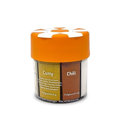 ration1 Camping Gewürze Set, 6-in-1 Gewürzstreuer, Reisegewürzset