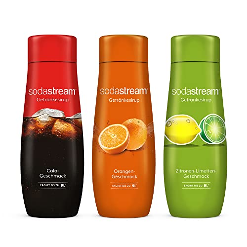 SodaStream Sirup-Bundle Cola, Orange & Zitrone-Limette, 3x 440ml Getränkesirup für je bis zu 9 Liter Fertiggetränk