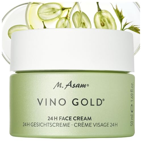 M. Asam VINO GOLD 24h Gesichtscreme (50 ml) – 24h Tagescreme & Nachtcreme gegen Linien & Fältchen, starker Schutz vor vorzeitiger Hautalterung, Anti-Aging, vegane Feuchtigkeitscreme