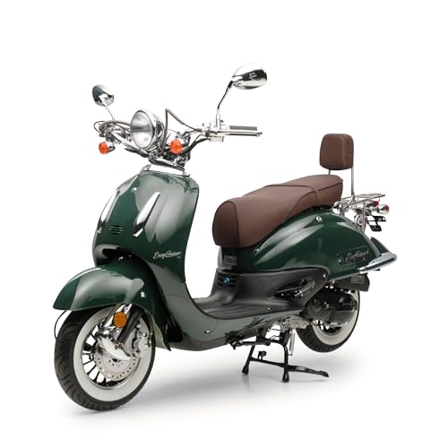 Motorroller Retro Roller EasyCruiser Eco Dunkelgrün 50ccm 25 kmh Mofa Scooter