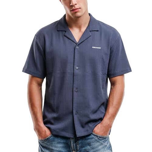 Pegador Troy Plissee Summer Hemd Twilight Blue L
