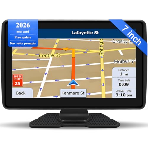 Navigationsgeräte für Auto,7 Zoll,LKW navigationsgeräte-GPS mit Echtzeit-Verkehrsinformationen,mit HD-Display und Sprachsteuerung,europäische Karten,geeignet für PKWs,Wohnmobile und LKWs (7 Zoll)