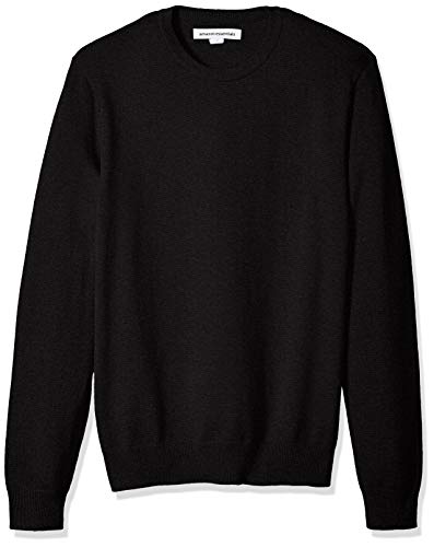 Amazon Essentials Herren Langärmliger Pullover Mit Rundhalsausschnitt, 100% Baumwolle, Erhältlich In Groß Und Schwer, Schwarz, XL