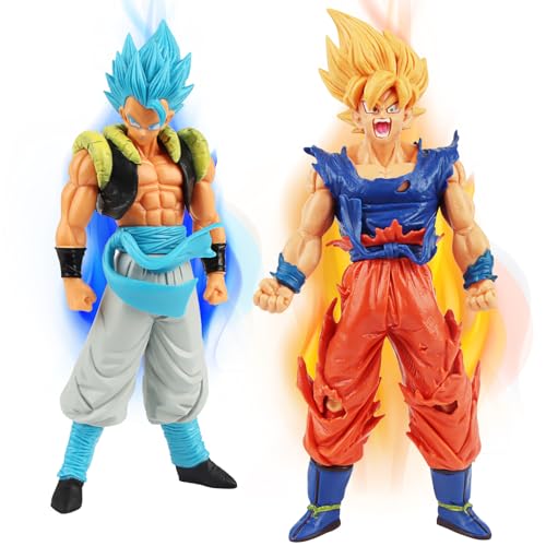 Huanmin 2 Stücke Go-ku Figuren, 18cm Go-ku Anime Figur Statue, super Saiyajin Actionfiguren, Cartoon Figuren Spielzeug Desktop Dekorationen für Kinder Geburtstag Geschenk