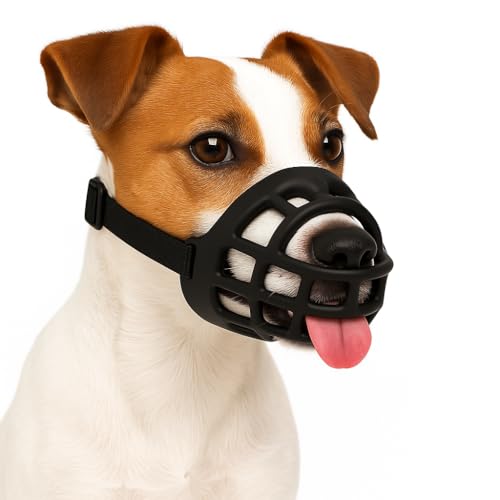 Flamingo Maulkorb Benzo S - Weiches Silikon Maulkorb für kleine Hunde, verstellbar, komfortabel - für Training, Spaziergang & Tierarzt