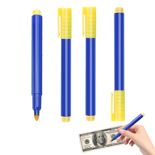 4 Stück Geldscheinsprüfer Stift, Geldscheinprüfer, Prüfstift Falschgeld, Geldprüfstift, Falschgeld Prüfstift, Geldscheinprüfer Stift, Falschgeld Stift für Echtheitsprüfung Verschiedener Banknoten