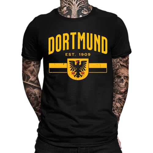 Dortmund 1909 Fußball Herren T-Shirt, Schwarz, 3XL
