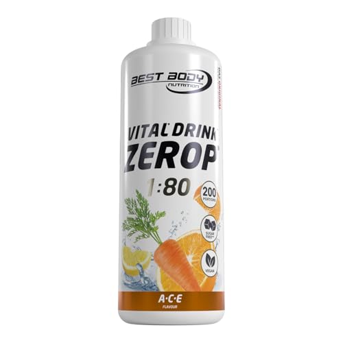 Best Body Nutrition ZEROP Vital Zuckerfreies Getränkekonzentrat Sirup A-C-E Ohne Aspartam 1 L ergibt 80 L Getränk Fitness Drink mit Vitaminen B1 B6 Niacin Kalorienarm Wassersprudler