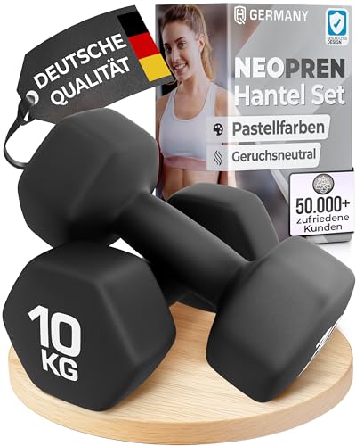 HQ Germany® Hanteln Set [Geruchsfreie Pastellfarben] - 2x 10kg