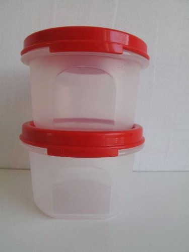 TUPPERWARE Circular Deko Back Zauber Dosen Rot (2) 200 ml für Kaffee Pads