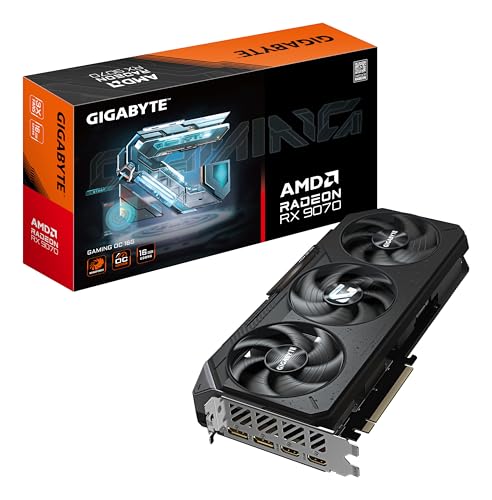 Gigabyte Radeon RX 9070 Gaming OC 16G Grafikkarte - 16 GB GDDR6, 256 Bit, PCI-E 5.0, 2700 MHz Kernfrequenz, 2 x DisplayPort, 2 x HDMI, GV-R9070GAMING OC-16GD