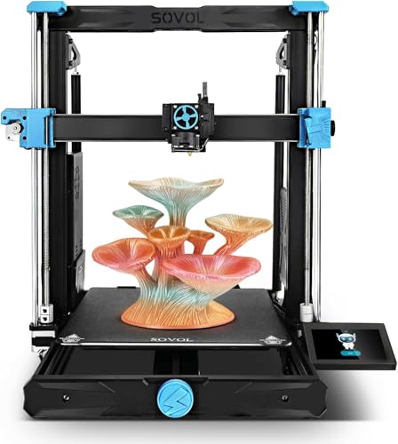 Sovol SV06 Plus ACE 3D-Drucker Open Source, 500 mm/s Schnelles Drucken, vollautomatische Nivellierung, XY-Doppelachsen-Riemenscheibe, Direktantrieb-3D-Drucker mit Kamera, großes Volumen 300×300×350 mm