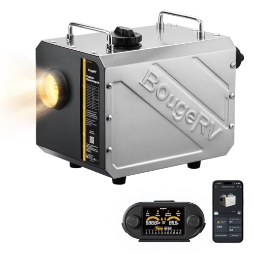 BougeRV Dieselheizung 5KW mit Timer Leiser Kraftstoffpumpe App-Steuerung