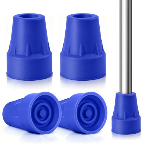 4er-Set Wanderstock-Gummispitzen, Anti-Rutsch & Stoßdämpfend, Universell für 19mm Trekkingstöcke, Robuster Ersatz für Outdoor-Aktivitäten (Blau)