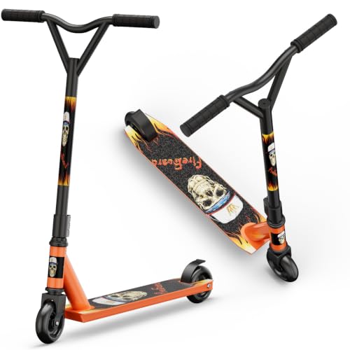 Pro Stunt Scooter, 360 Grad Spin Lenker Trick Scooter Street Stunt Scooters Freestyle Stunt Scooter mit ABEC-9 Kugellager für Jungen Mädchen Teenager Alter 6+