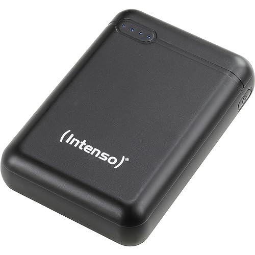 Intenso Powerbank XS10000 – 10.000 mAh – Kompakter externer Akku für Smartphone, Tablet & Kamera, USB-C, USB-A, microUSB, Schnelles Laden, Schwarz