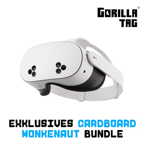 Meta Quest 3S 128 GB | VR-Headset – 33% mehr Speicher – Doppelte Grafikleistung – Virtual Reality ohne Kabel – Gorilla Tag Cardboard Monkenaut Bundle – Amazon Exclusive