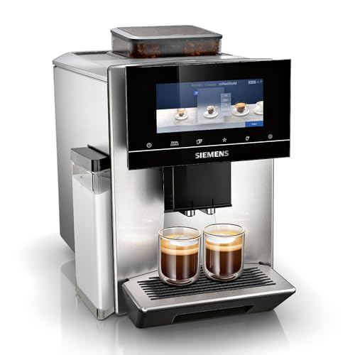 Siemens Kaffeevollautomat EQ900 TQ903D03, App-Steuerung, intuitives Full-Touch-Display, Barista-Modus, AromaBoost, Geräuschreduzierung, Premiummahlwerk, automatische Dampfreinigung, 1500 W, edelstahl