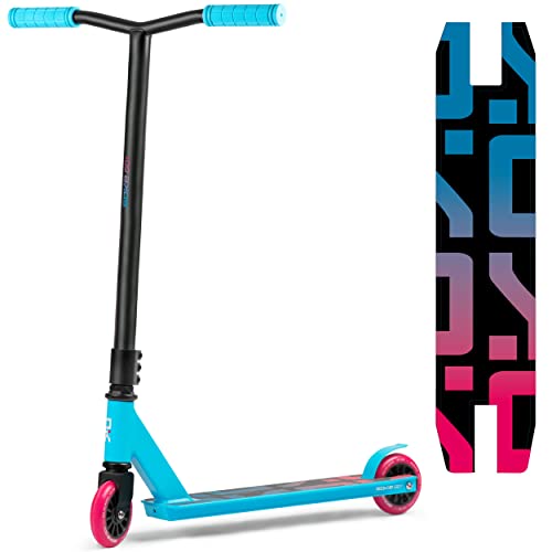 SOKE Stunt Scooter Erwachsene Jugendliche - Freestyle Roller ABEC-9 Kugellager - 100 mm Räder - 48,5 cm Y-Lenker 360° - Aluminium-Deck 2,9 kg - Skatepark Tricks - Türkis