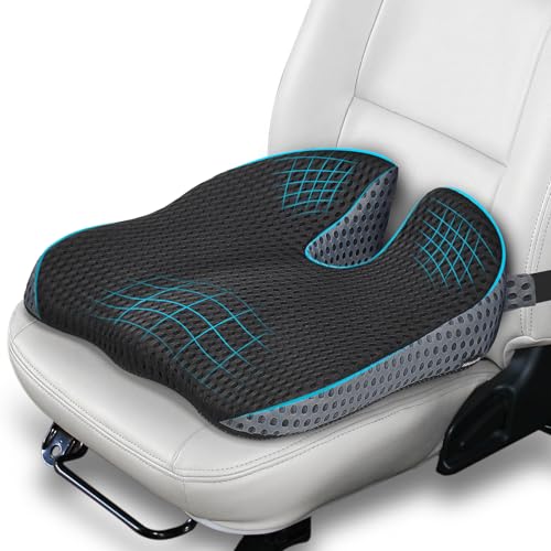Ajiteogy Keilkissen für Autositz Fahrer - Ergonomische Sitzerhöhung aus Memory-Foam mit Keil-Design - Kompatibel mit Fahrersitz, Transporter
