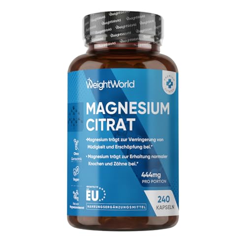 WeightWorld Magnesiumcitrat Kapseln gepuffert - 444mg Elemental Magnesium