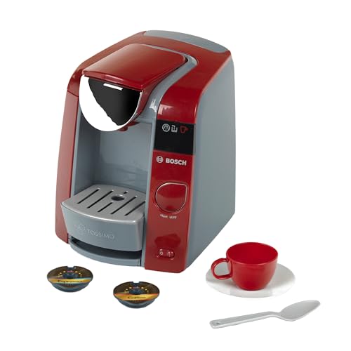 Theo Klein 9231 Bosch Tassimo Happy Kaffeemaschine I Mit Sound, Wassereinfüllmöglichkeit und Wasserdurchlauffunktion I Maße: 20 cm x 16 cm x 20 cm I Spielzeug für Kinder ab 3 Jahren