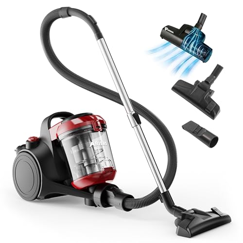 Akitas C10T 900W Beutelloser Staubsauger ohne Beutel Cat and Dog Tierhaare,Staubsaugerzylinder mit Deutschem Wessel Werk,28cm Breite Große Turbokopf-Spinnbürste