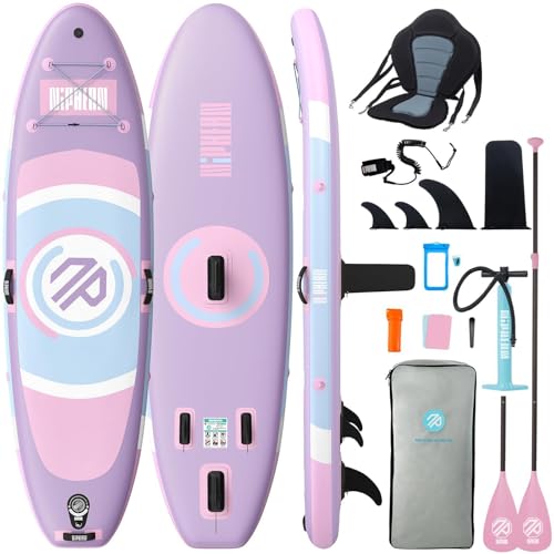 Niphean Stand up Paddling Board mit Sitz, (Ultraleichtes) SUP Board für Frauen, Standup Paddle Board mit +30% Balance StabilTrac-Finne, Anti-Rutsch Inflatable Paddle Board für Yoga&Haustierfreundlich