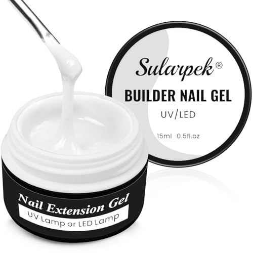 Sularpek 15 ML Gel Nnägel, UV Nagellack, Aufbaugel für Gelnägel, Acrylgel für Nägel für Nägel Reparatur, Verstärkungsverlängerung für Nagelstudio(Milky White)