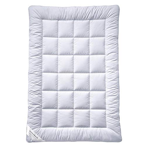 billerbeck Bettdecke S20 UNO - Ganzjahresdecke – 155 x 220 cm – AIRFILL® - Hohlfaser-Füllung, Baumwollbezug mit Aloe-Vera-Veredelung, Weiß