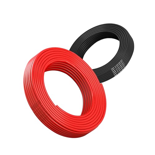 18AWG 0,75mm² Elektrischer Draht Kabel Schwarz/5M und Rot/5M flexibel kabel hochtemperaturbeständiger Sauerstofffreies Mehrlitziges verzinntes Kupferkabel für Auto,Batterien,Lampen(18/2-5M)