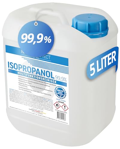 Nanoprotect Isopropanol 99,9% | 5 Liter Reiniger | Hochprozentiger Isopropylalkohol | IPA Reinigungsalkohol für Haushalt und Elektronik | Made in Germany