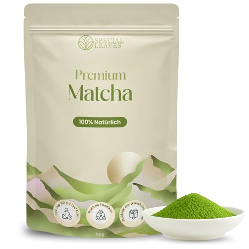 Special Leaves Matcha Pulver 90g, Premium Grüner Tee Japan für Latte & Tee