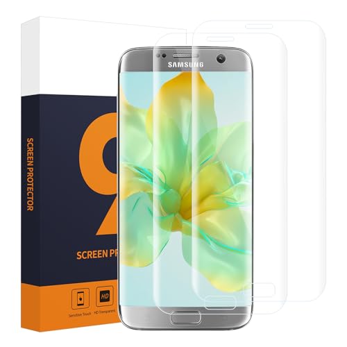 Carantee 2 Stück für Panzerglas für Samsung Galaxy S7 Edge Schutzfolie, 3D Kante Folie für Galaxy S7 Edge Schutzglas, Anti-Blasen Anti-Scratch Anti-Fingerabdruck Samsung S7 Edge Displayschutzfolie