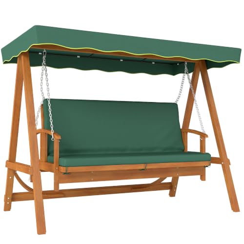 Outsunny 2in1 Hollywoodschaukel mit Liegefunktion 236x130x181 cm Dunkelgrün