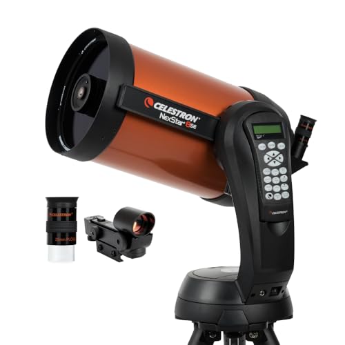 Celestron 11069 NexStar 8SE computergesteuertes Schmidt-Cassegrain-Teleskop mit vollautomatisierter Halterung, SkyAlign-Technologie und XLT-Beschichtung, Schwarz/orange